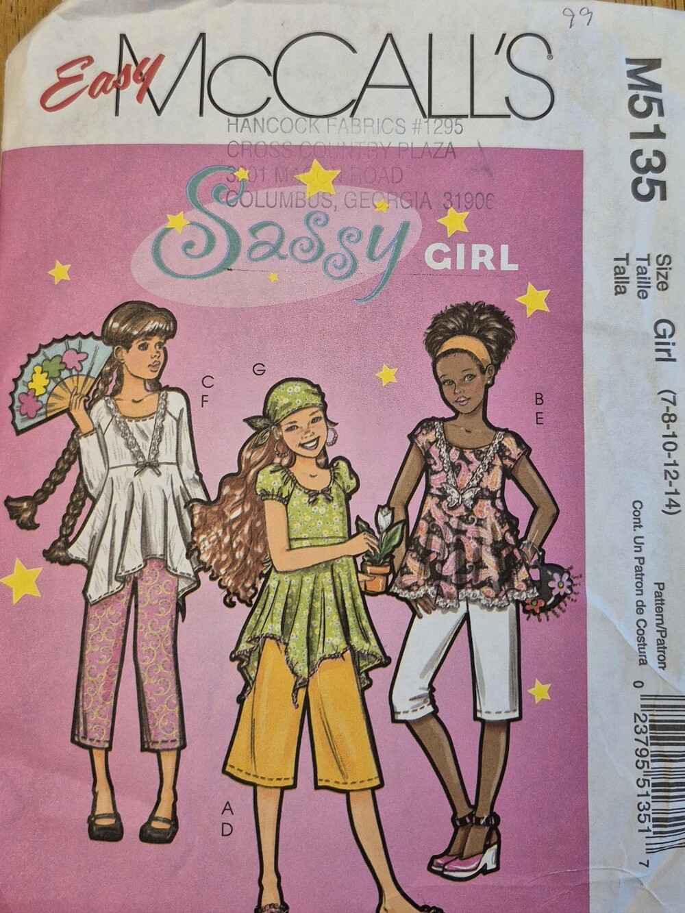 McCall's Sassy Girl Kids Costume Pattern - Pink and Green